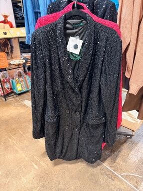 Sterling Kreek Black Sequin Jacket Dress